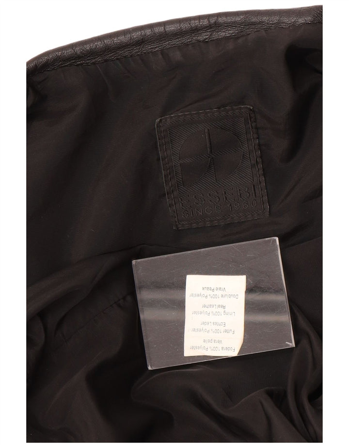 Jachetă Bomber din piele pentru bărbați Essebi UK 40, mare, neagră