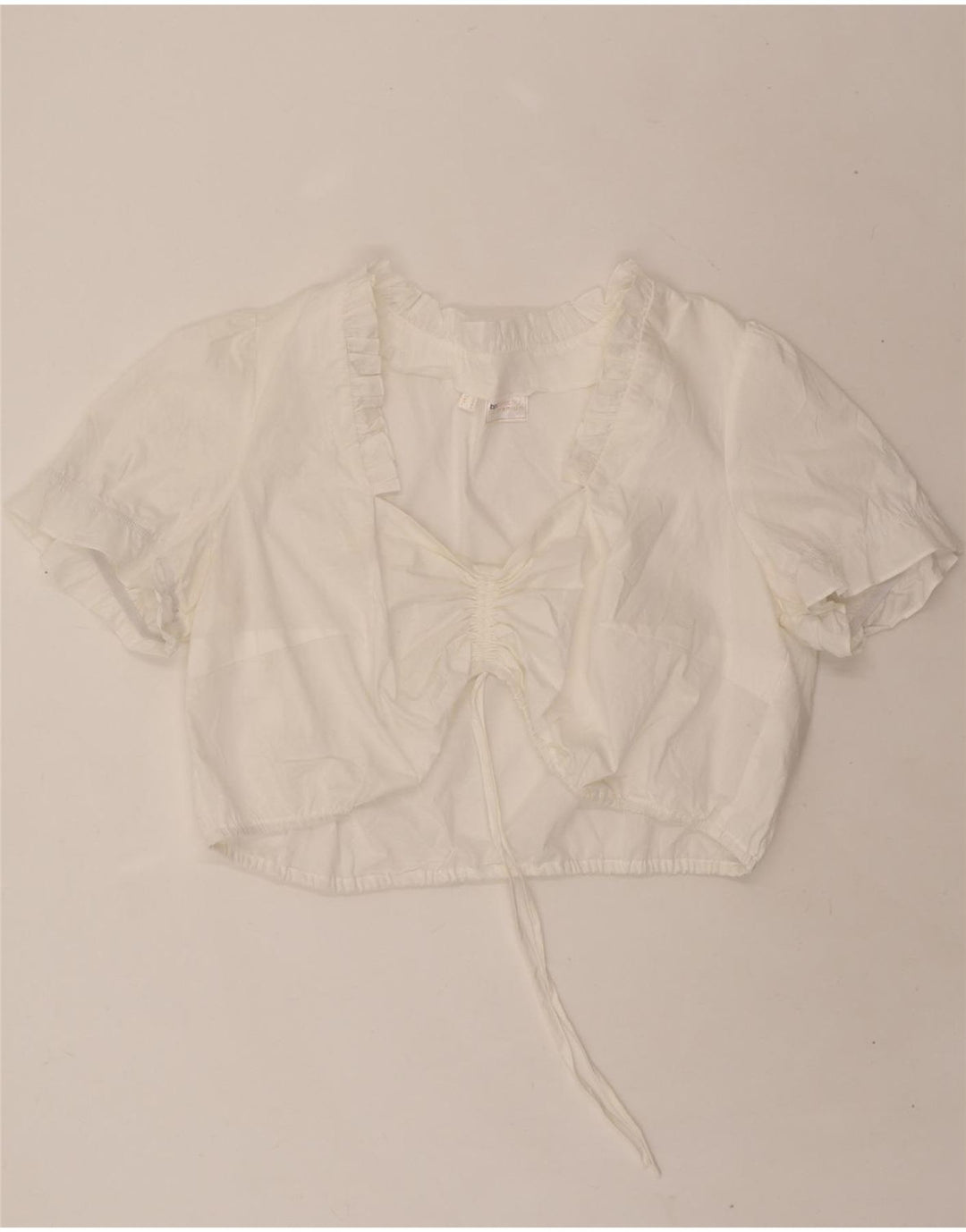 BPC SELECTION Womens Short Sleeve Crop Top UK 28 6XL White Cotton Vintage Bpc Selection and Second-Hand Bpc Selection from Messina Hembry 