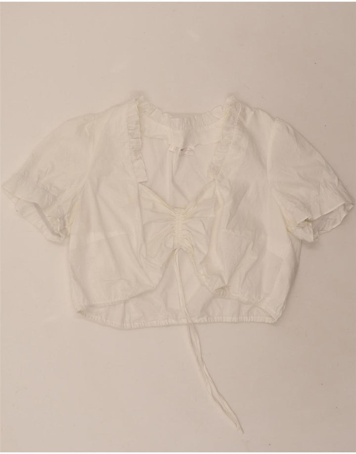 BPC SELECTION Womens Short Sleeve Crop Top UK 28 6XL White Cotton Vintage Bpc Selection and Second-Hand Bpc Selection from Messina Hembry 