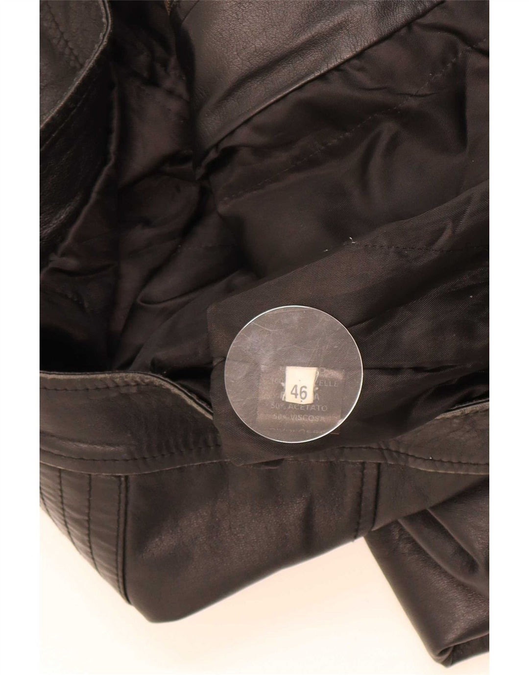 Jachetă de motociclist din piele vintage pentru bărbați IT 46 Small Black