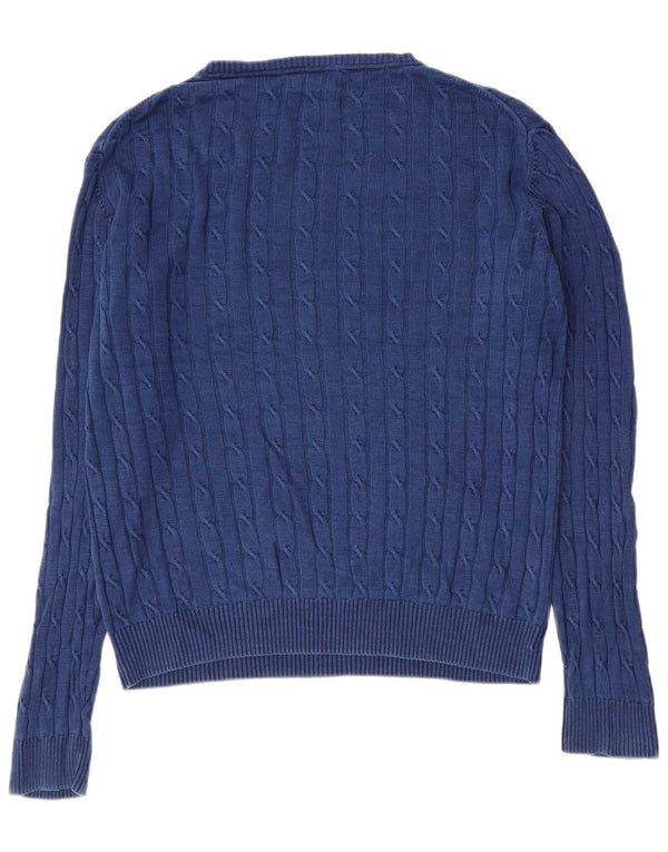 Gant Mens Indigo Boat Neck Jumper Sweater Large Navy Blue Cotton