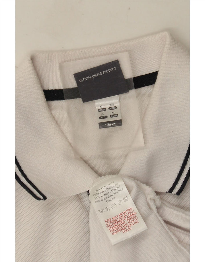Tricou polo pentru bărbați Umbro XL, alb, poliester
