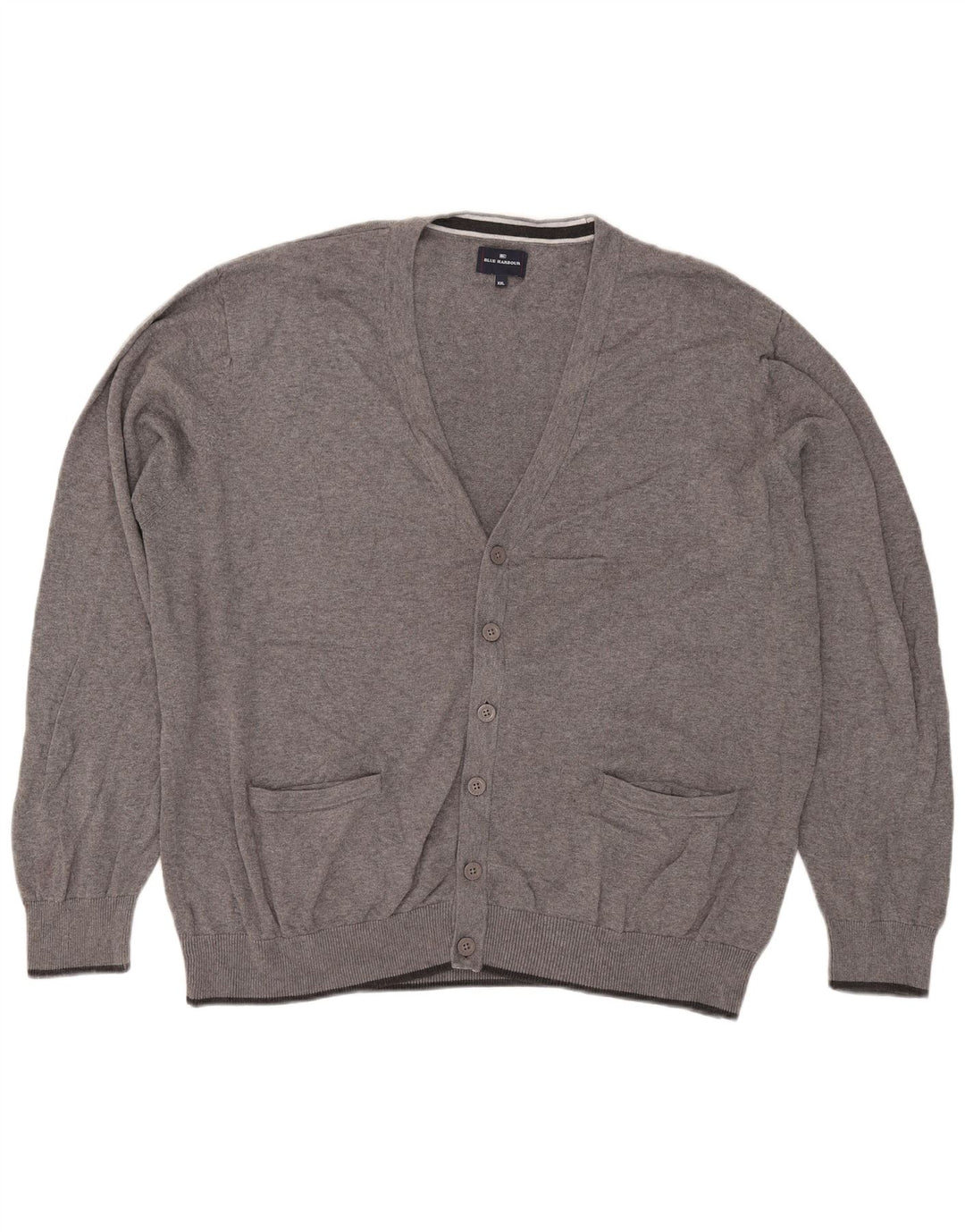 Marks & Spencer Pulover Cardigan Blue Harbour pentru bărbați, 2XL, bumbac cu pete gri