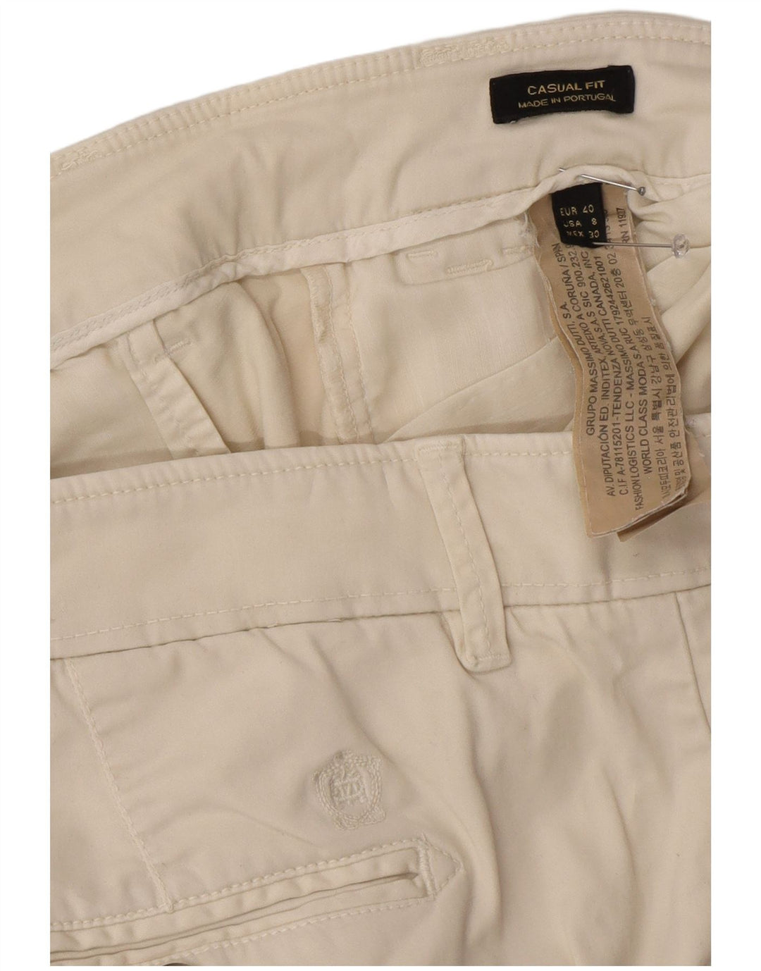 Massimo Dutti Pantaloni Chino Femei EU 40 Medium W30 L29 Alb