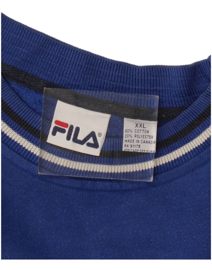 Pulover cu grafic pentru bărbați FILA, 2XL, bumbac, albastru