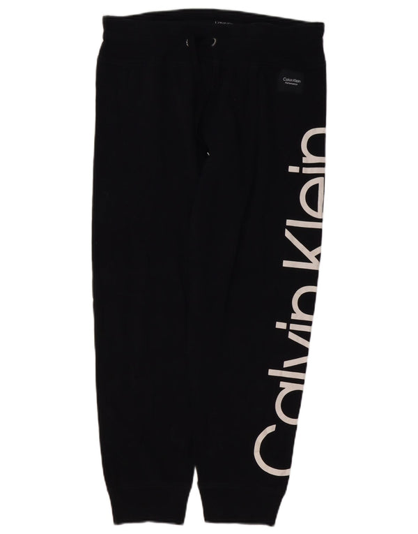 CALVIN KLEIN Pantaloni de trening grafic pentru femei Pantaloni de jogging UK 14 Medium Black