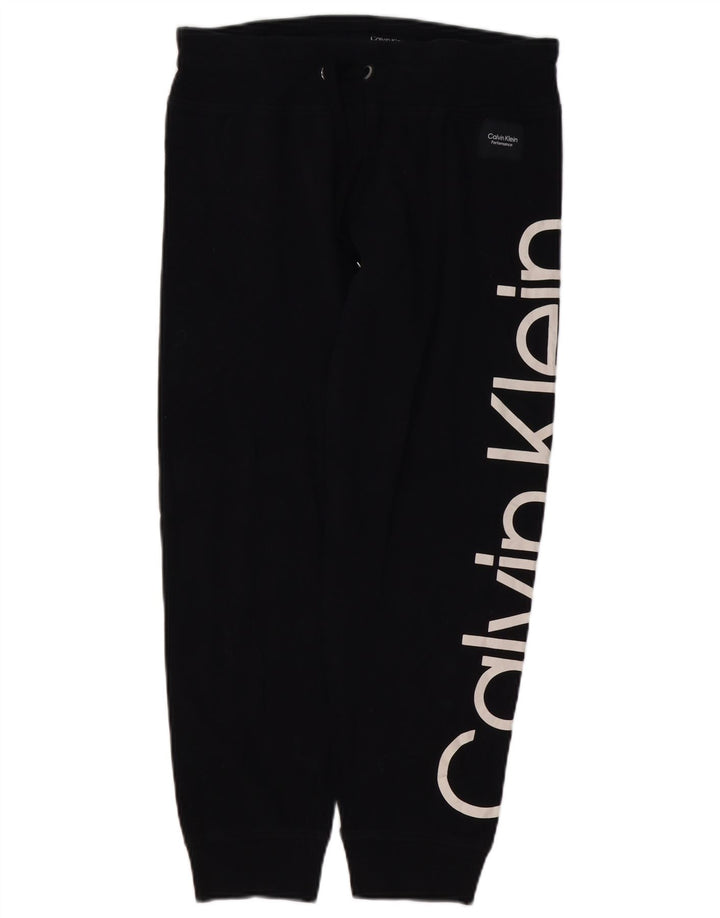 CALVIN KLEIN Pantaloni de trening grafic pentru femei Pantaloni de jogging UK 14 Medium Black