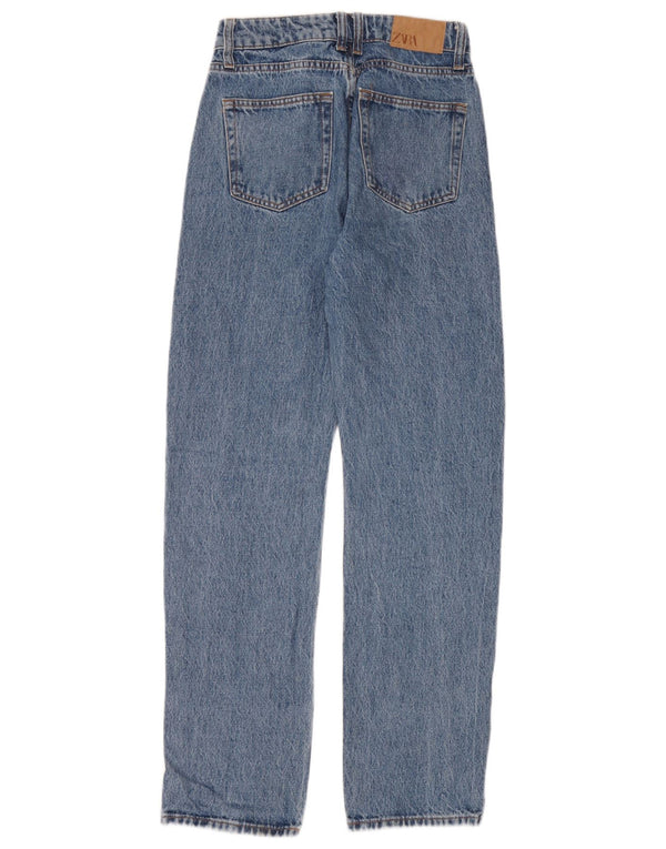 Blugi drepti pentru femei Zara EU 34 2XS W24 L30 Albastru