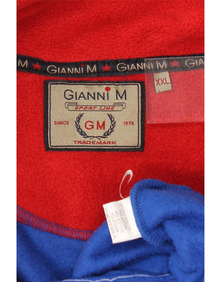 GIANNI Mens Loose Fit Fleece Jacket UK 44 2XL Blue Polyester Vintage Gianni and Second-Hand Gianni from Messina Hembry 