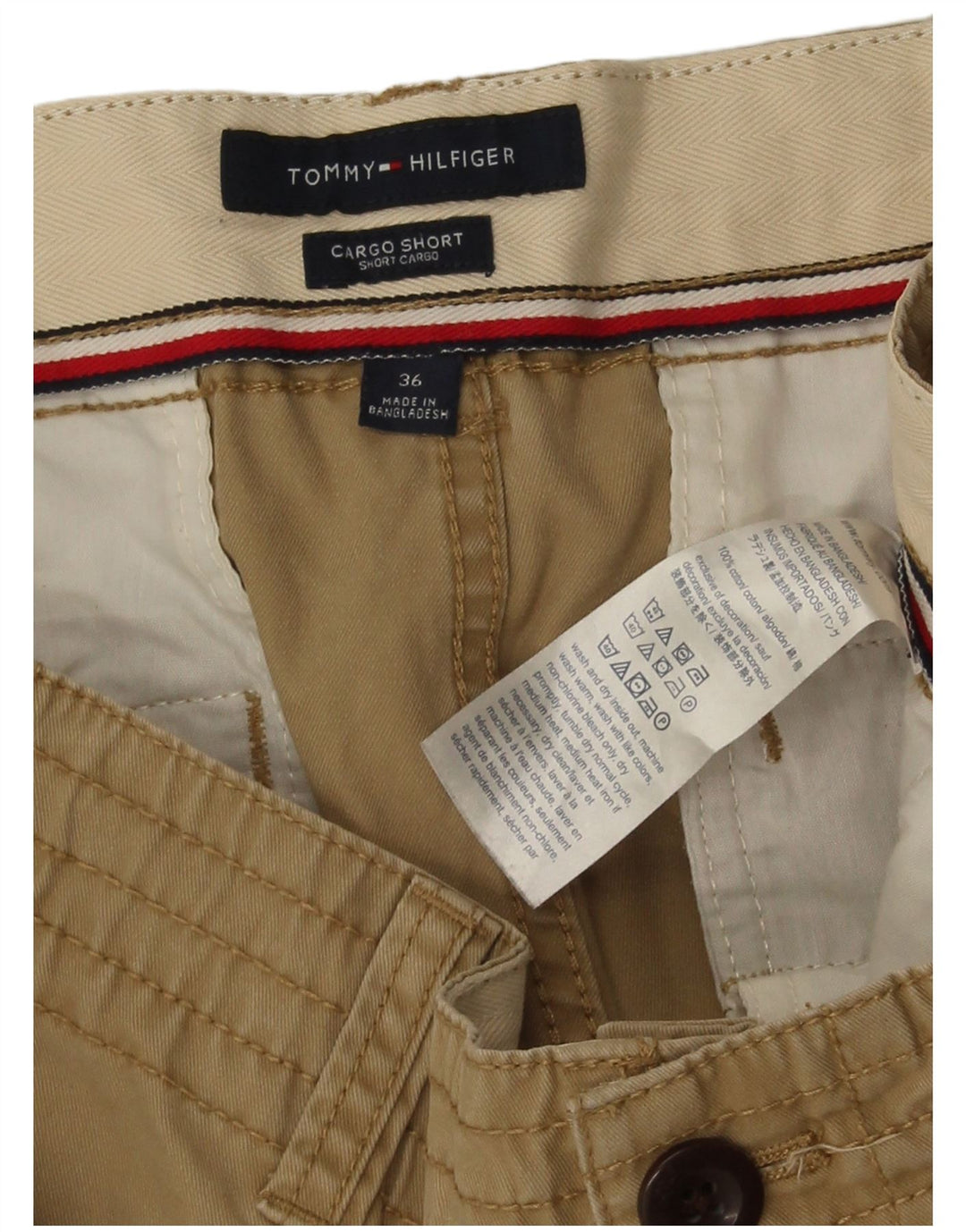 Pantaloni scurți cargo Tommy Hilfiger pentru bărbați W36, mari, bej, bumbac