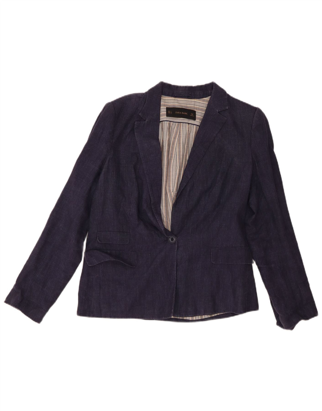 Sacou blazer pentru femei Zara, cu 1 nasture, UK 16, mare, bleumarin