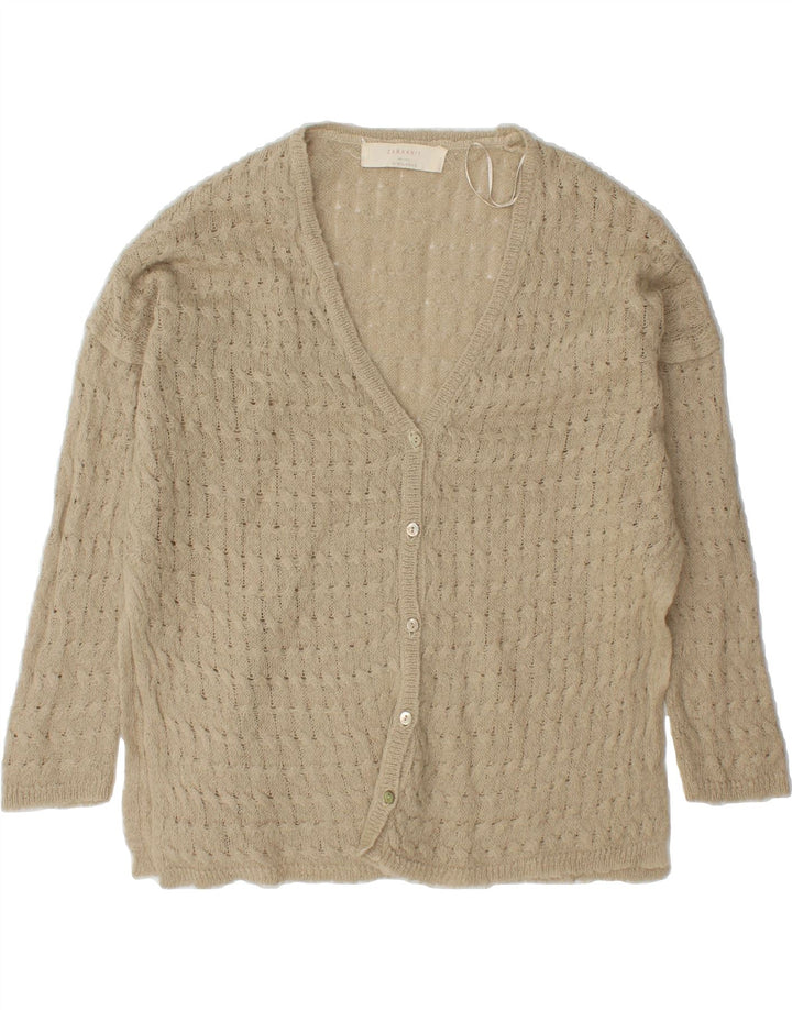 ZARA Womens Cardigan Sweater UK 14 Medium Beige Acrylic Vintage Zara and Second-Hand Zara from Messina Hembry 