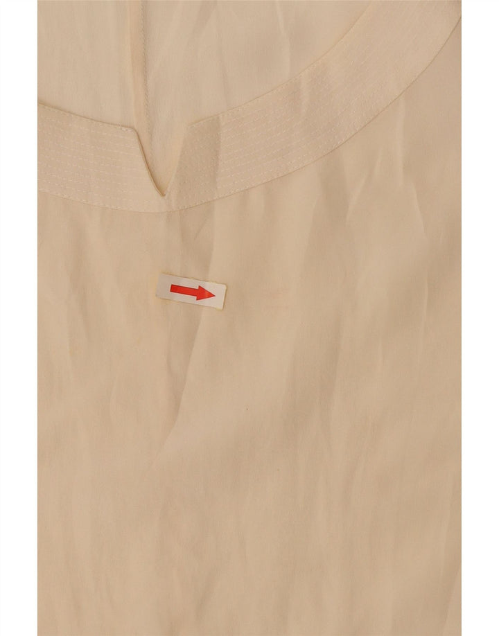 Bluză fără mâneci de epocă pentru femei UK 14, mare, mătase alb