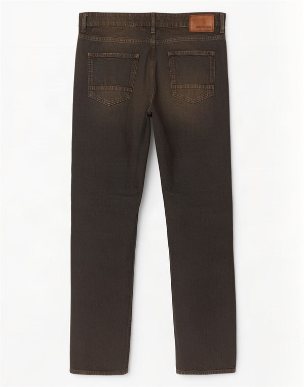 Hugo Boss Mens Straight Jeans W34 L34 Black Cotton