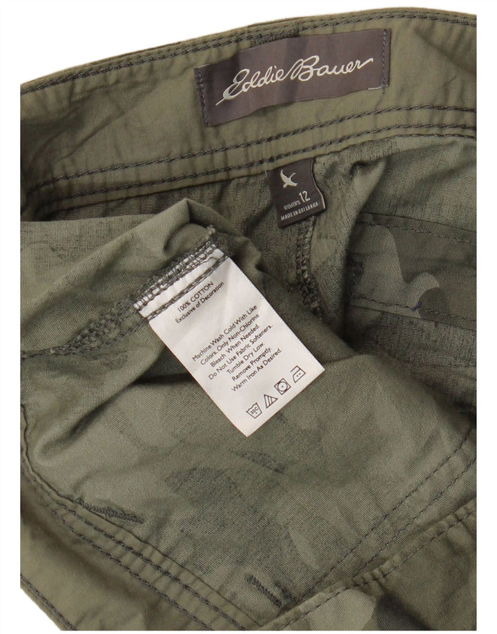 EDDIE BAUER Pantaloni scurți chino pentru femei US 12 Large W36 Khaki Camouflage Bumbac