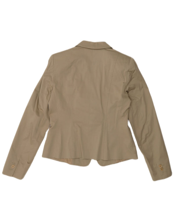 Max Mara Jachetă Blazer pentru femei cu 1 nasture UK 12 Medium Beige Bumbac