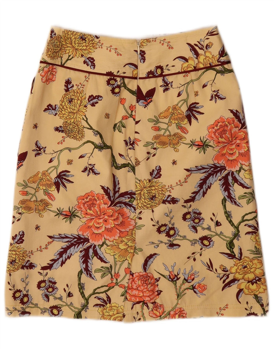 Fusta Midi Vintage Femei Medium W28 Galben Floral