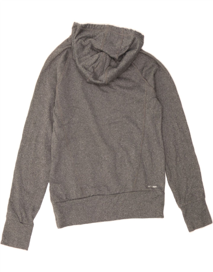 ADIDAS Womens Graphic Hoodie Jumper UK 10 Small Grey Polyester Vintage Adidas and Second-Hand Adidas from Messina Hembry 