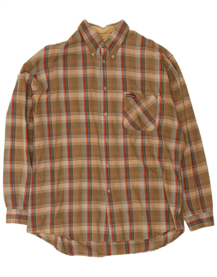 Cămașă de flanel pentru bărbați Marlboro Classics, bumbac cu check maro 2XL