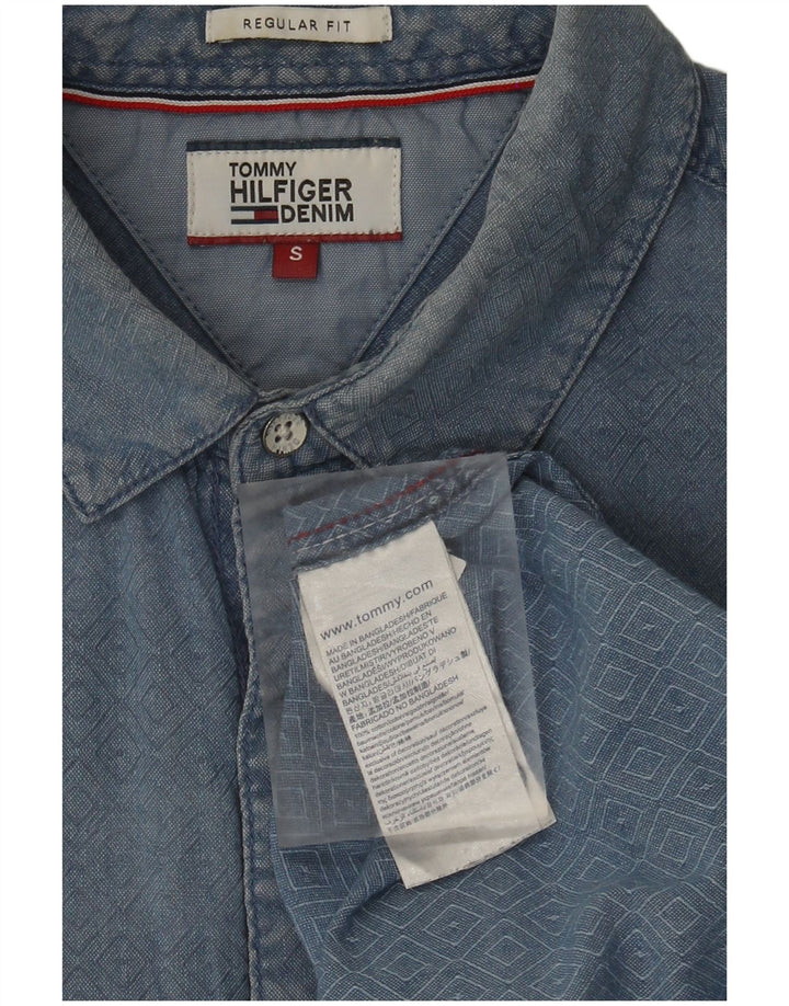 Cămașă pentru bărbați Tommy Hilfiger, cu ajustare normală, din bumbac geometric, albastru mic