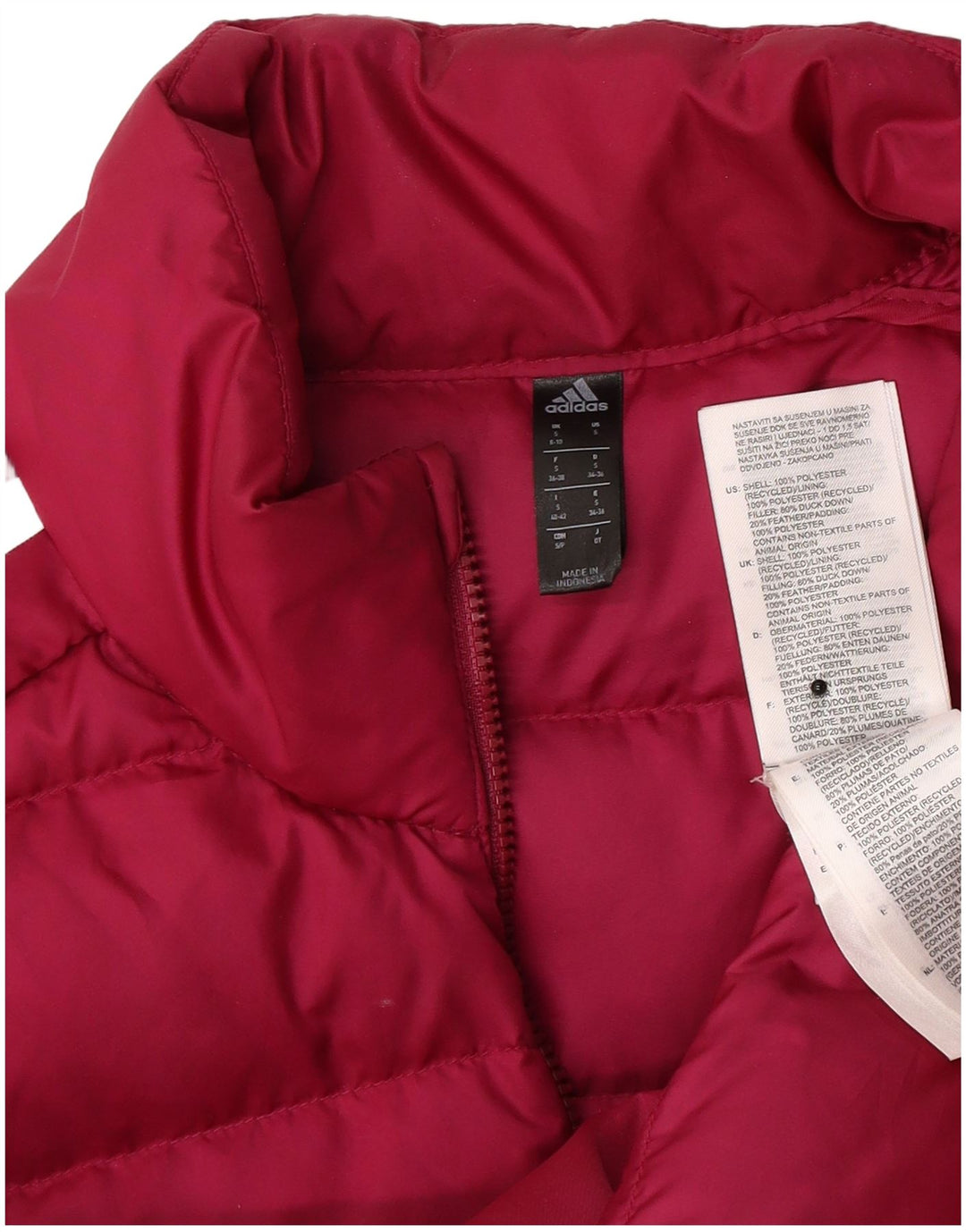 Jachetă căptușită pentru femei Adidas UK 8/10 Poliester roz mic