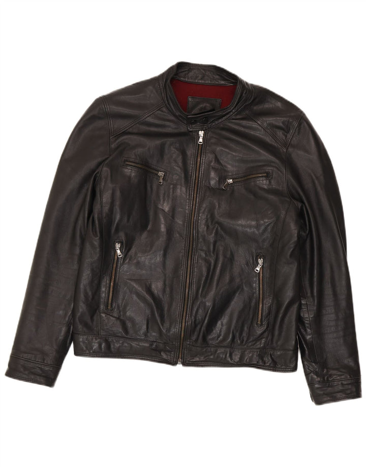 Geacă de piele vintage pentru bărbați IT 54 XL neagră
