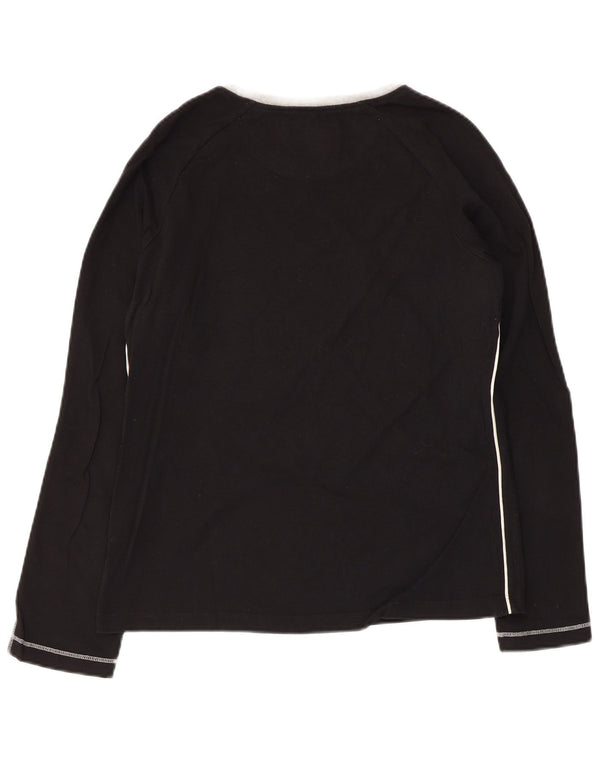 Top grafic pentru femei CHAMPION cu mânecă lungă UK 14 mare negru