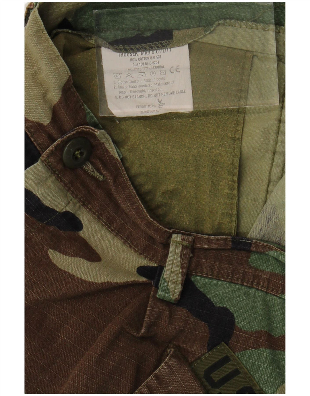 Pantaloni scurți casual pentru bărbați VINTAGE W38 XL bumbac camuflat kaki