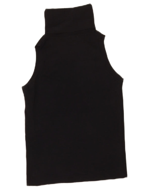 Vesta Crop Top pentru femei Zara UK 12 Medium Black Viscose