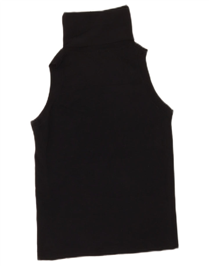 Vesta Crop Top pentru femei Zara UK 12 Medium Black Viscose