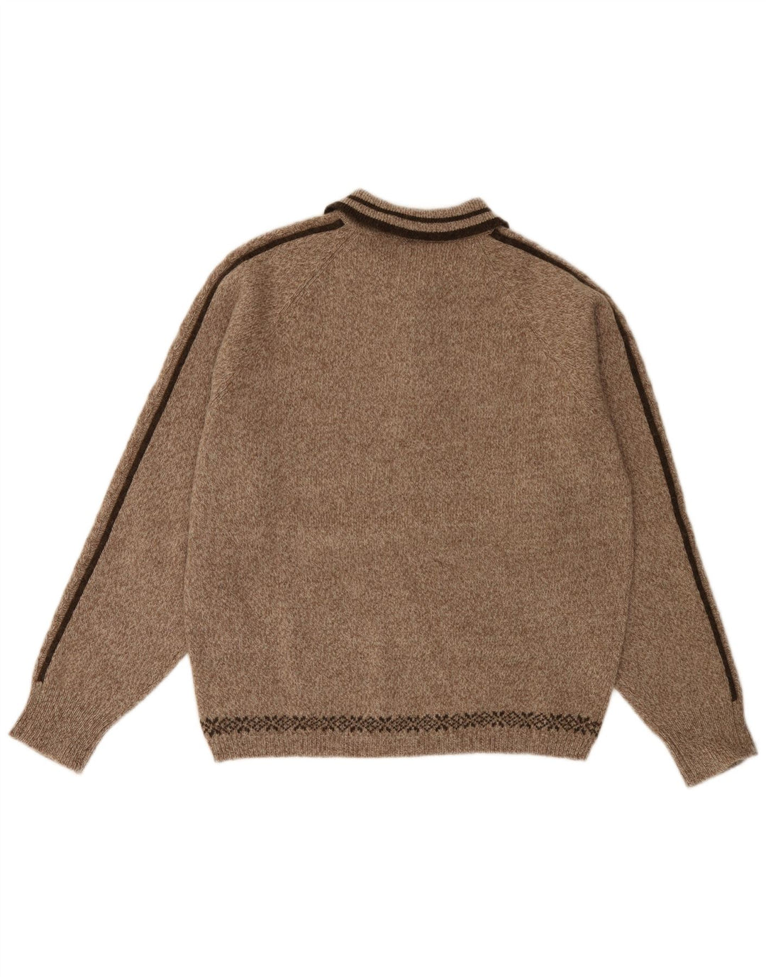 Pulover HAMMERSCHMID pentru bărbați, cu grafică, cu gât polo, maro mediu, pete