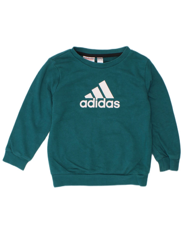 Adidas Băieți Pulover Grafic Pulover 3-4 Ani Bumbac Verde