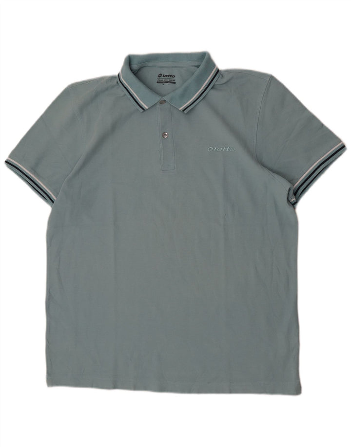 Tricou polo pentru bărbați Lotto, mare, albastru, bumbac