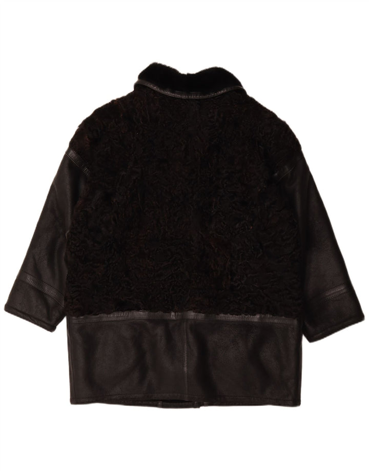 Palton supradimensionat vintage pentru femei IT 46 mare negru colorblock