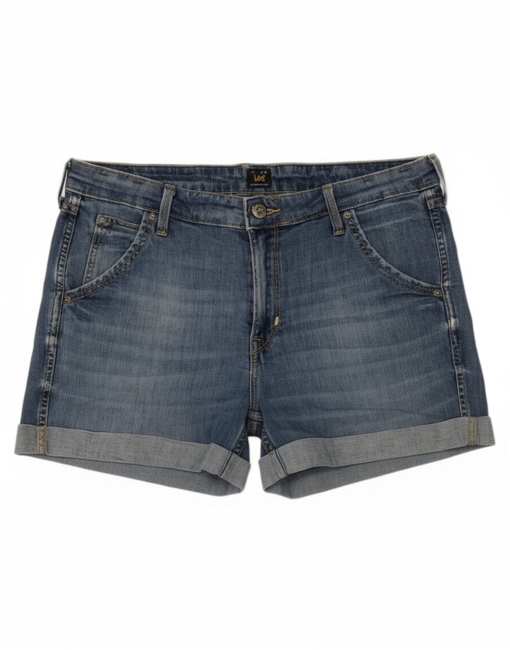 LEE Womens Logger Denim Shorts W31 Medium Blue Cotton