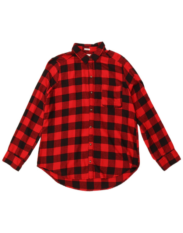 Cămașă de flanel pentru femei HOLLISTER Boyfriend Fit UK 14 Medium Red Gingham