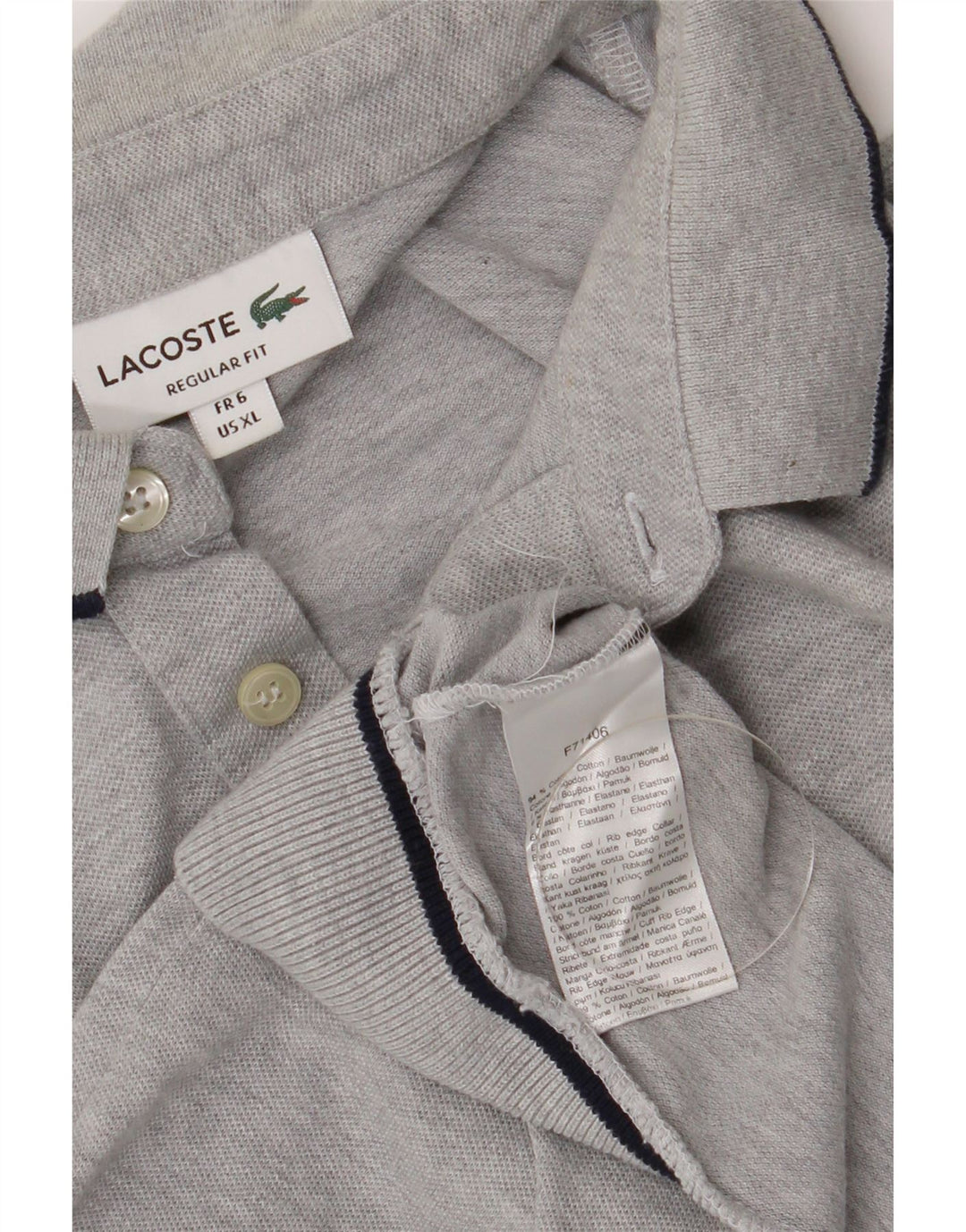 Tricou polo Lacoste pentru bărbați, cu formă regulată, mărimea 6 XL, bumbac gri