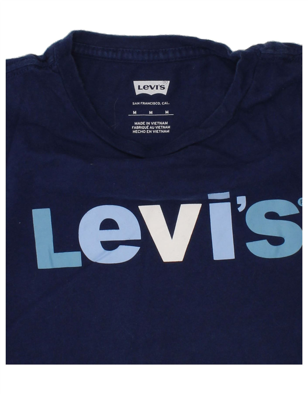 LEVI'S Girls Graphic T-Shirt Top 9-10 Years Medium Navy Blue Vintage Levi's and Second-Hand Levi's from Messina Hembry 