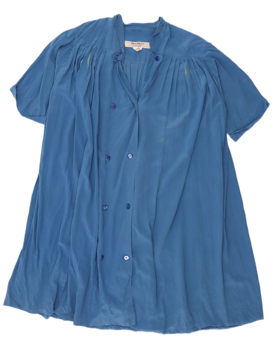 MAX MARA Rochie cămașă supradimensionată pentru femei cu mâneci scurte UK 12 Medium Blue