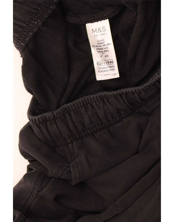 Pantaloni de trening pentru bărbați Marks & Spencer, bumbac negru XL