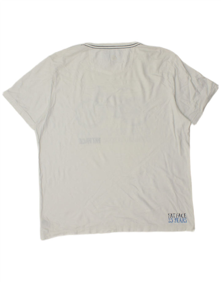 Tricou grafic pentru bărbați Fat Face Top mare din bumbac alb