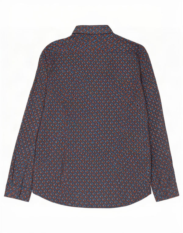 Cămașă pentru bărbați Ted Baker Mărimea 6 2XL Bumbac geometric albastru bleumarin