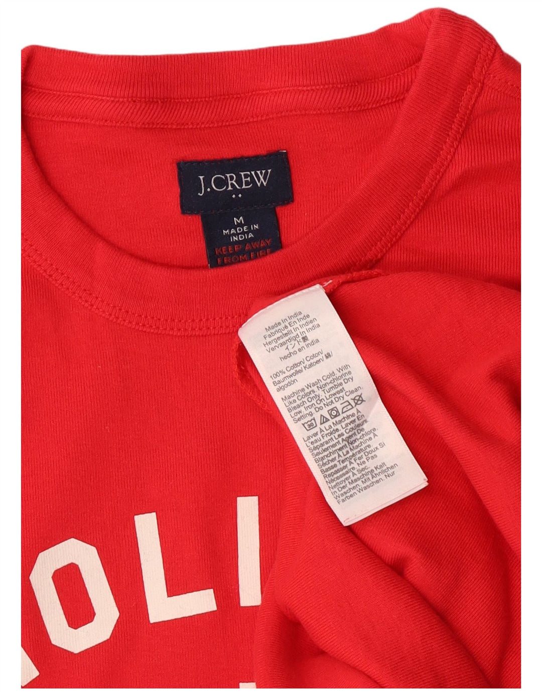 Top grafic pentru bărbați J. Crew cu mânecă lungă, bumbac roșu mediu