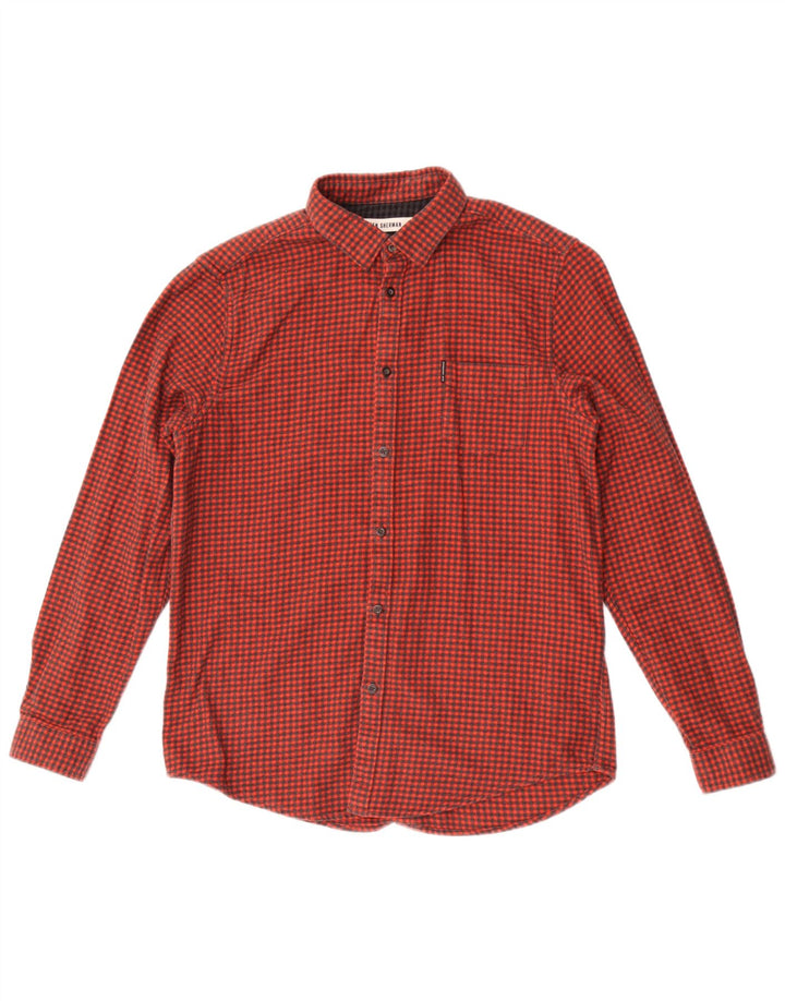 Cămașă de flanel pentru bărbați Ben Sherman, bumbac mare roșu cu picior de gală