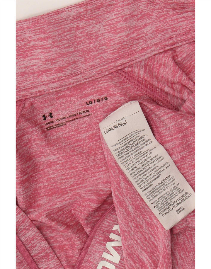 Top de trening cu pulover grafic Under Armour pentru femei UK 14 Large Pink Flecked