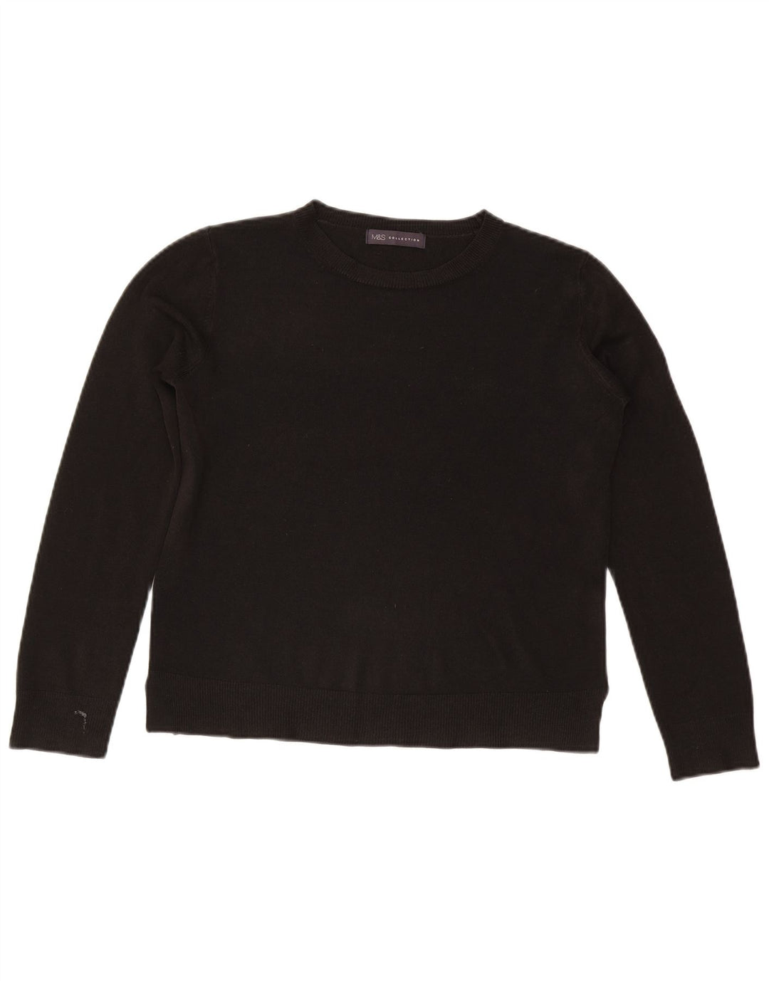 Pulover pentru femei Marks & Spencer cu decolteu triplu UK 14 Medium Negru Acrilic