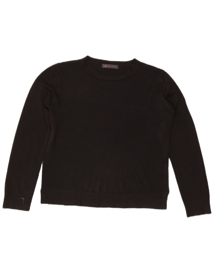 Pulover pentru femei Marks & Spencer cu decolteu triplu UK 14 Medium Negru Acrilic