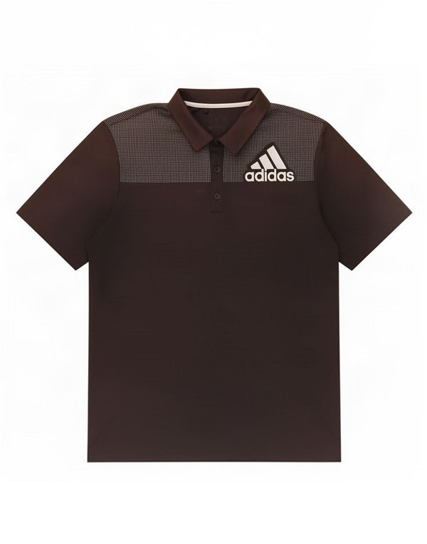 Adidas Mens Polo Shirt Medium Black Colourblock Polyester