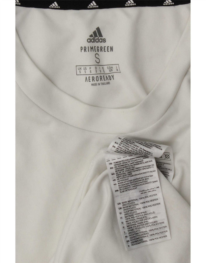 Tricou Adidas Aeroready pentru bărbați Top mic, alb, poliester color bloc