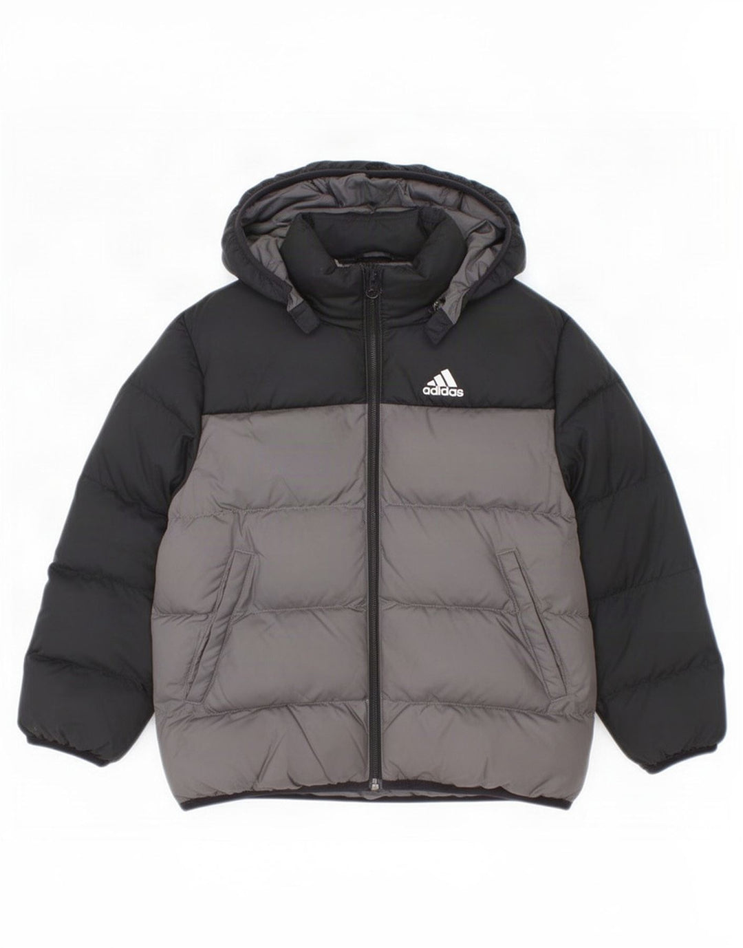 Jachetă căptușită cu glugă Adidas pentru băieți 6-7 ani, negru, poliester